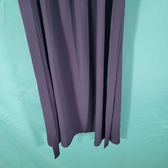 Monteau Womens Navy Button-Down Maxi Dress With Flutter Sleeves Belt & Slit Size - Picture 9 of 9